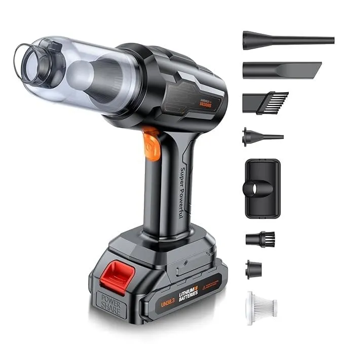 Handheld Vacuum Cleaner Cordless Rechargeable with High Power Suction - Portable Car Vacuum with Multiple Nozzles, HEPA Filter, Fast Charging Battery for Car, Home, Pet Hair Cleaning