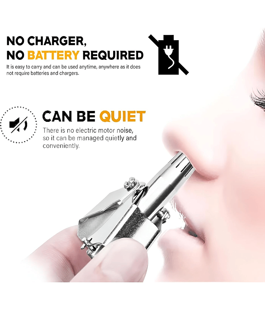 MAHADEV ENTERPRISE Manual Nose Trimmer Silver Cordless Nose Trimmer With 0 minutes Runtime view 2