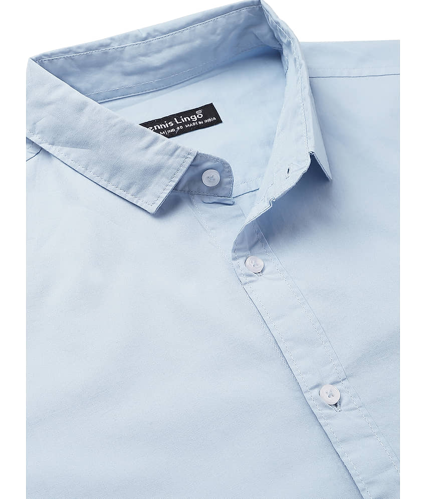 Dennis Lingo - Light Blue 100% Cotton Slim Fit Men's Casual Shirt ( Pack of 1 ) view 2
