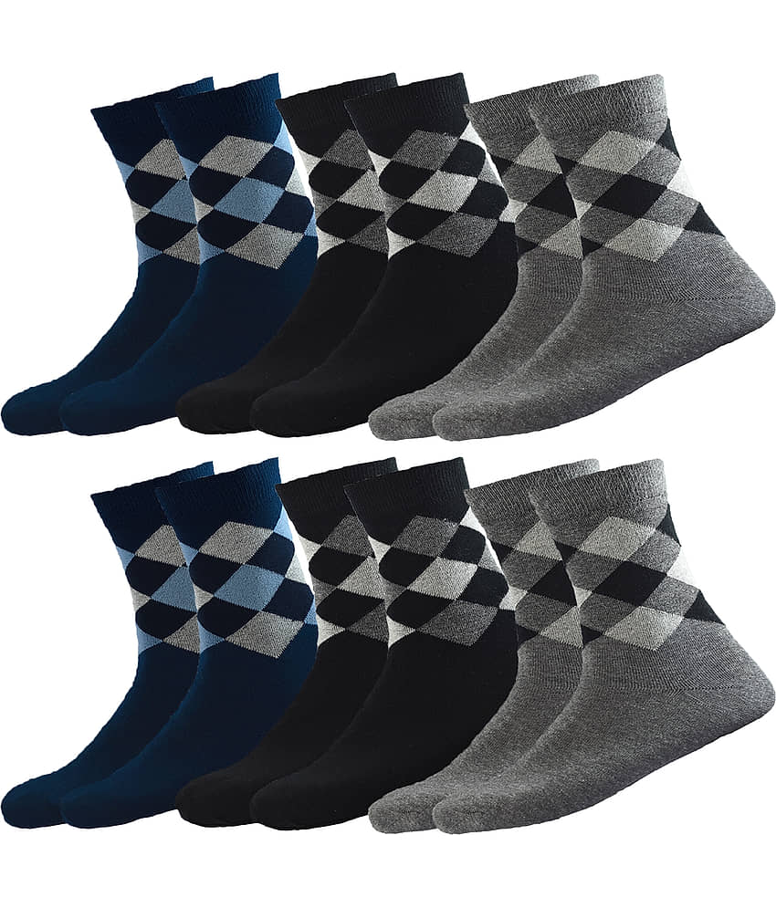 hicode - Blended Multicolor Men's Full Length Socks ( Pack of 6 )