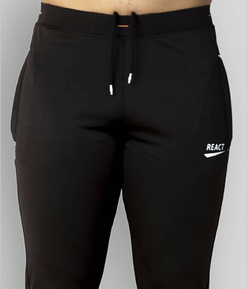 react - Black Polyester Men's Trackpants ( Pack of 1 ) view 2