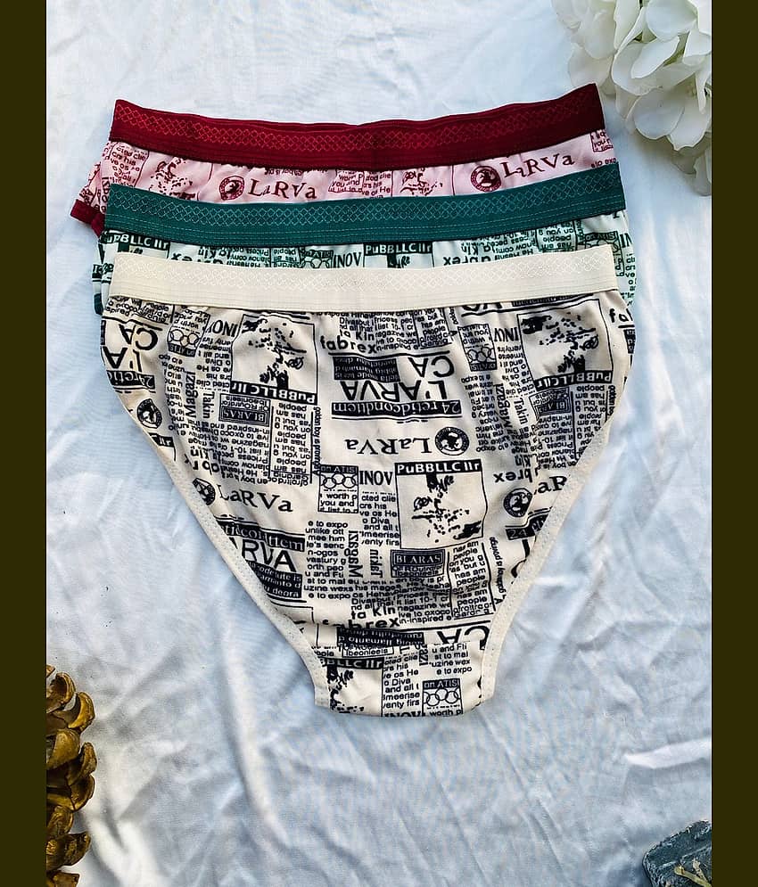 The Tusht Pack of 3 Cotton Blend Hipster For Women ( Multi Color ) view 2