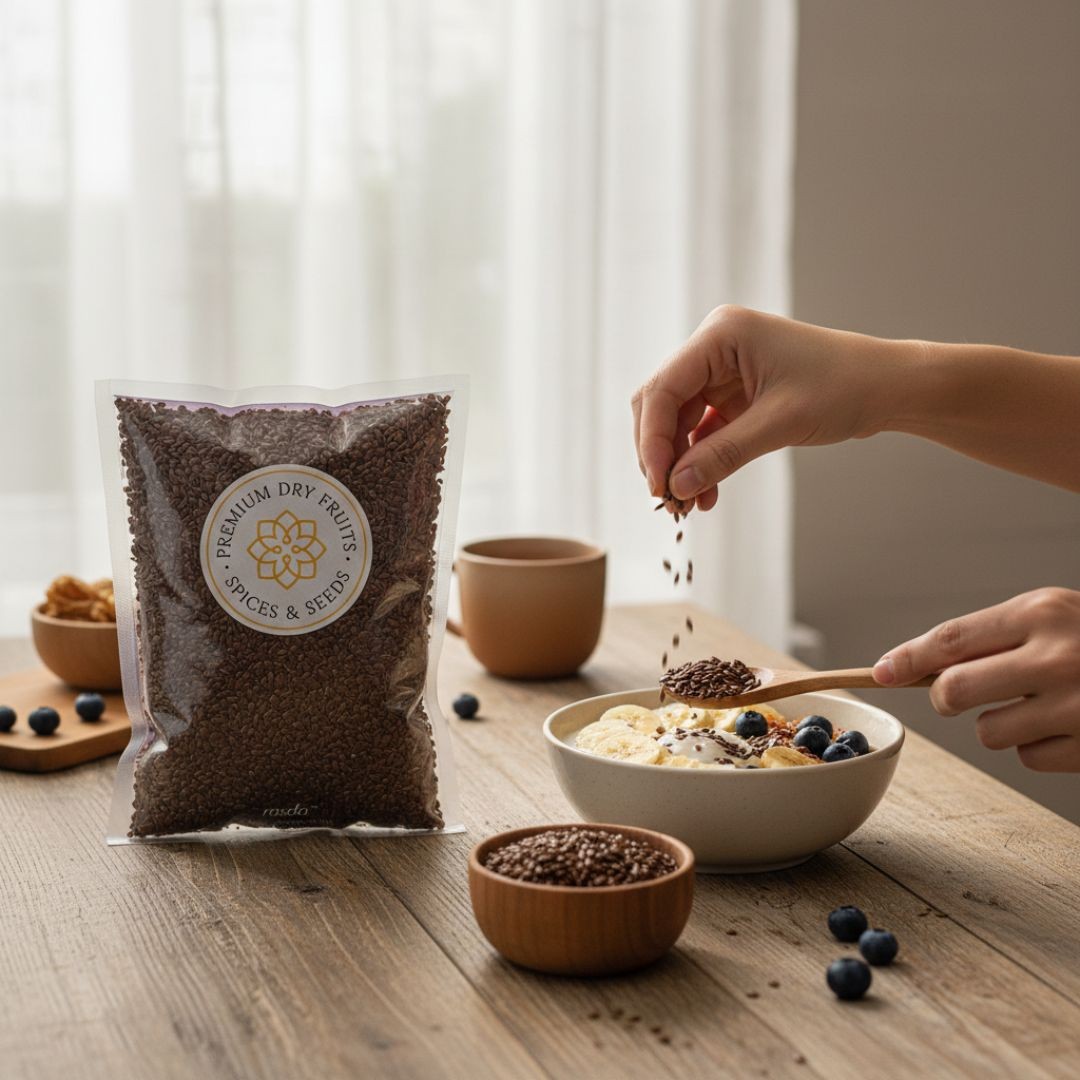 Rasda Flax Seeds (Alsi) – Roasted & Salted - 250g view 2