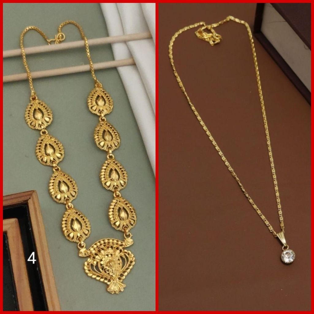 New High gold plated peacock designer neckless for girls and women's (RK_PN-4) & CHAIN-PENDANTS necklaces & chains (COMBO PACK OF 2 PIC)