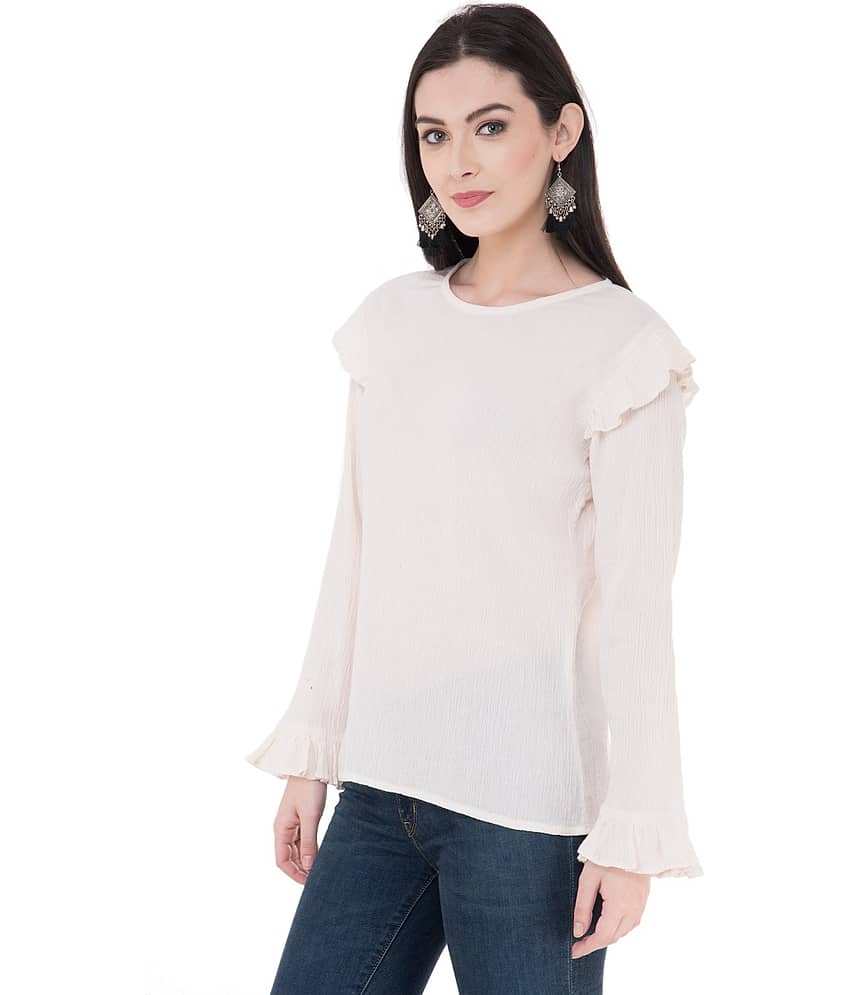 SAAKAA Women's Rayon Regular Top ( Yellow ) view 2