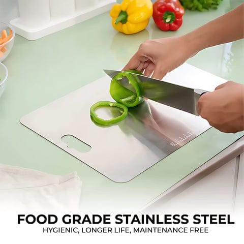 Sleek Stainless Steel Cutting Board with Handle - Durable & Hygienic Kitchen Prep view 2