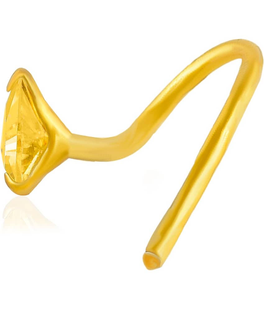 ADMIER Gold plated brass TRIANGLE shape faux diamond cz fashion nose pin for girls women view 2
