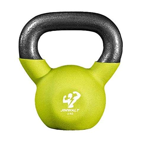JIMWALT The Indian Made Premium Half Coated Neoprene Kettlebells (2KG)