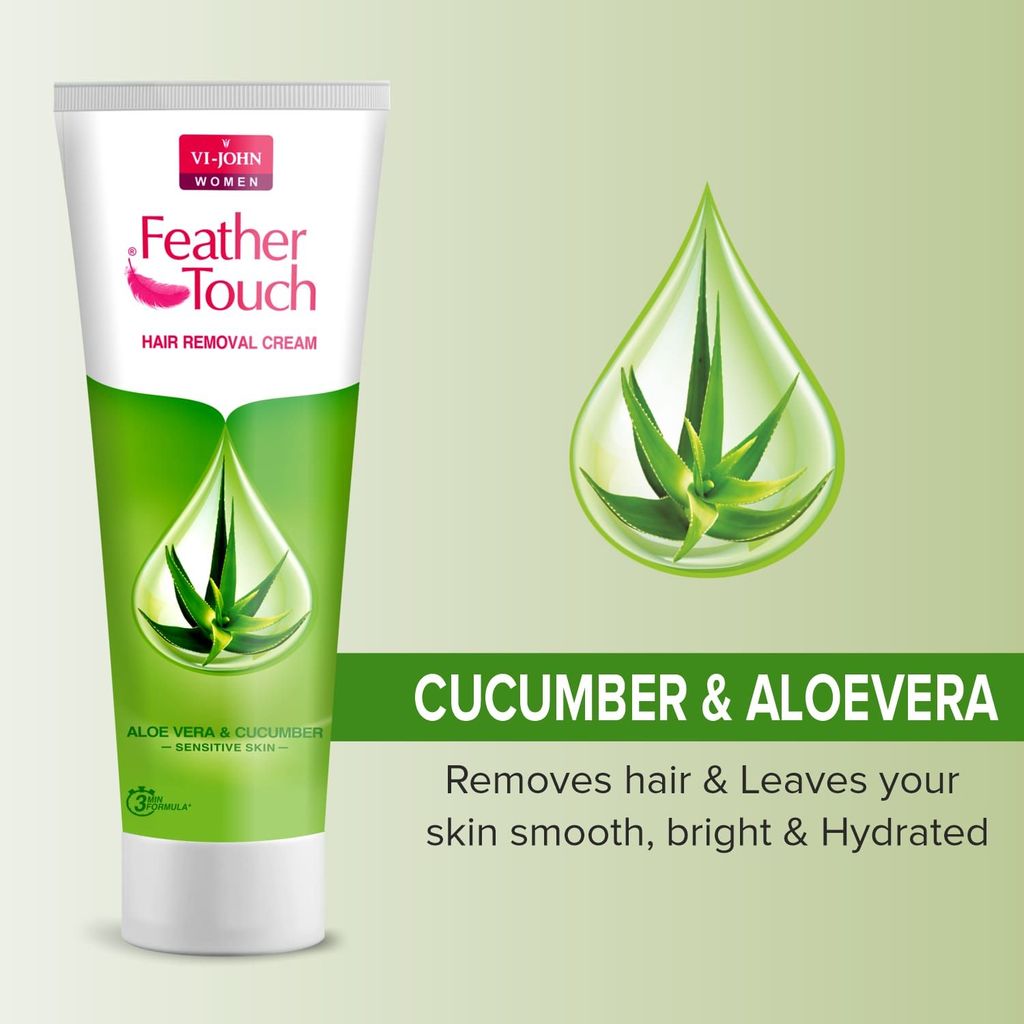 VI-JOHN Women Aloevera Cucumber Hair Removal Cream for Women With No Ammonia Smell, For Sensitive Skin - 110g | Suitable for Legs, Underarms, Bikini Line, Arms | 2x Longer Lasting Smoothness than Razors (Pack of 1) view 2