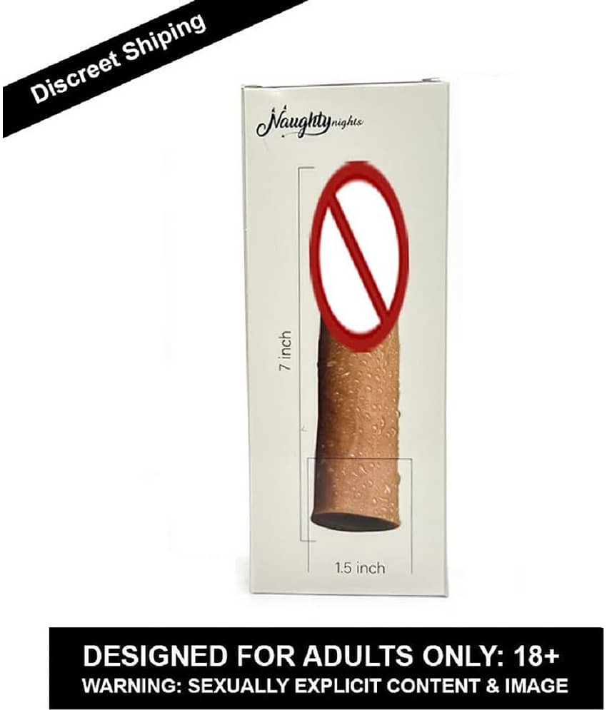 PINK HEAD SINGLE HOLE PENIS EXTENDER REUSABLE CHOCOLATE SLEEVE FOR MEN BY view 2
