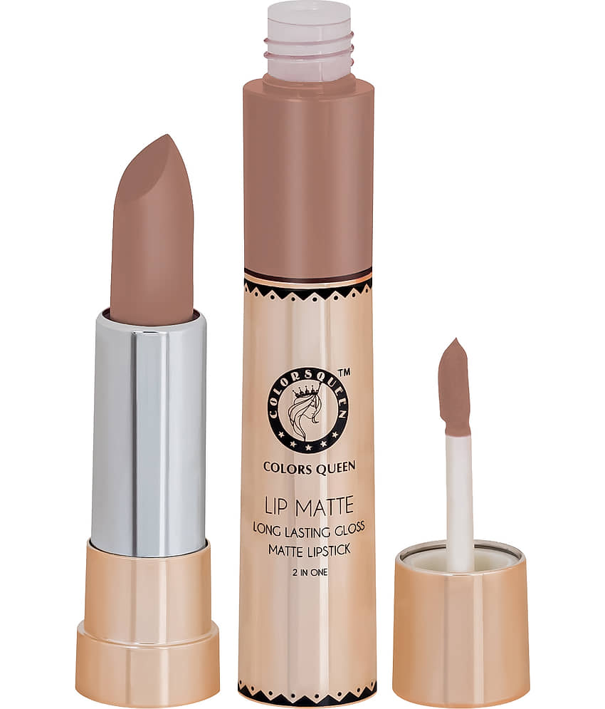 Colors Queen 2 in 1 Matte Finish Water Proof Lipstick Collage Girl (Shade - 43)) view 2