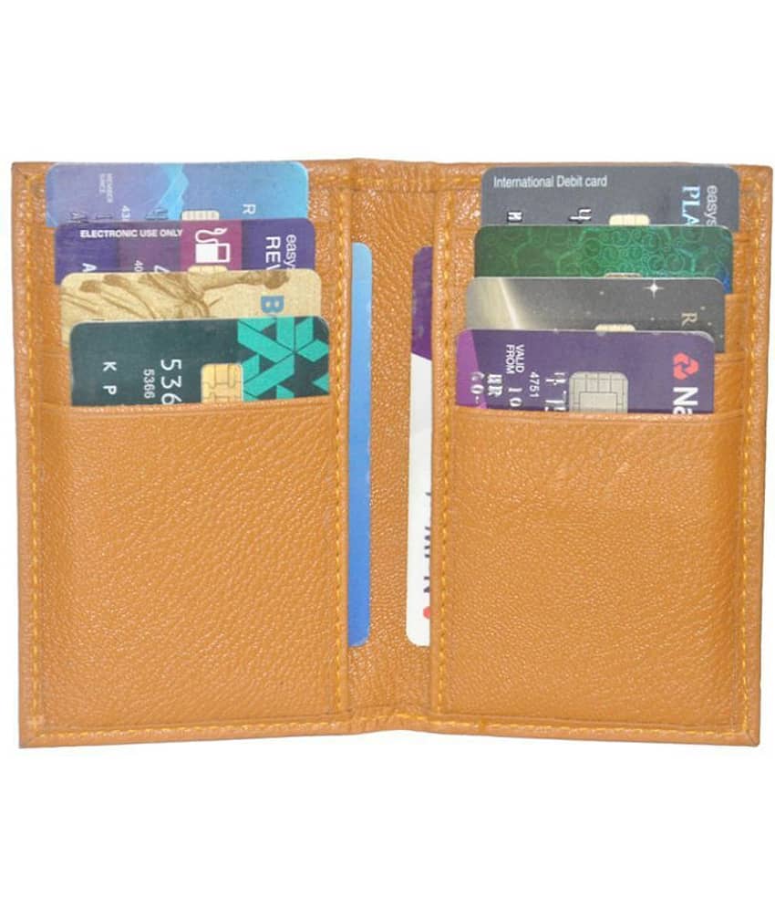 DUO DUFFEL Slim Tan Leatherette Credit Card Holder view 2