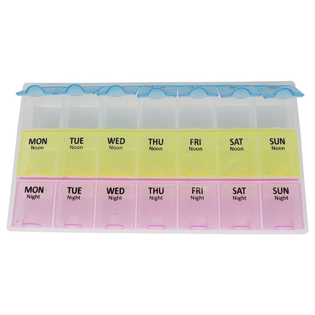 FAIRBIZPS Pill Medicine Organizer Reminder Storage Box 28 Days or 4 Weeks| Plastic | Pack of 2 view 2