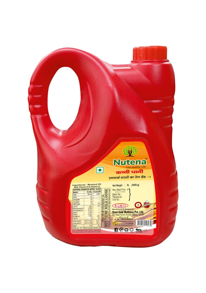 Nutena Kachi Ghani Mustard Oil 5L JAR view 2