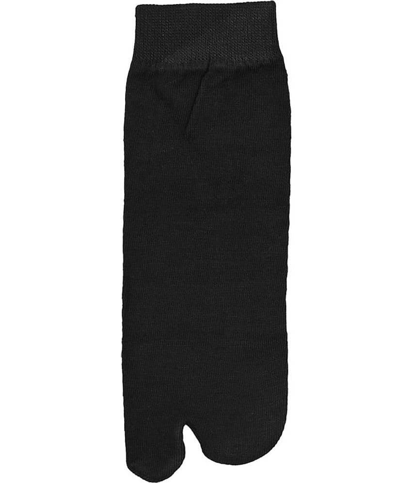 Tahiro Black Cotton Quarter Length Thumb Socks - Pack Of 6 view 2