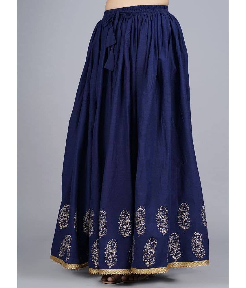 FABRR - Navy Cotton Women's Flared Skirt ( Pack of 1 ) view 2