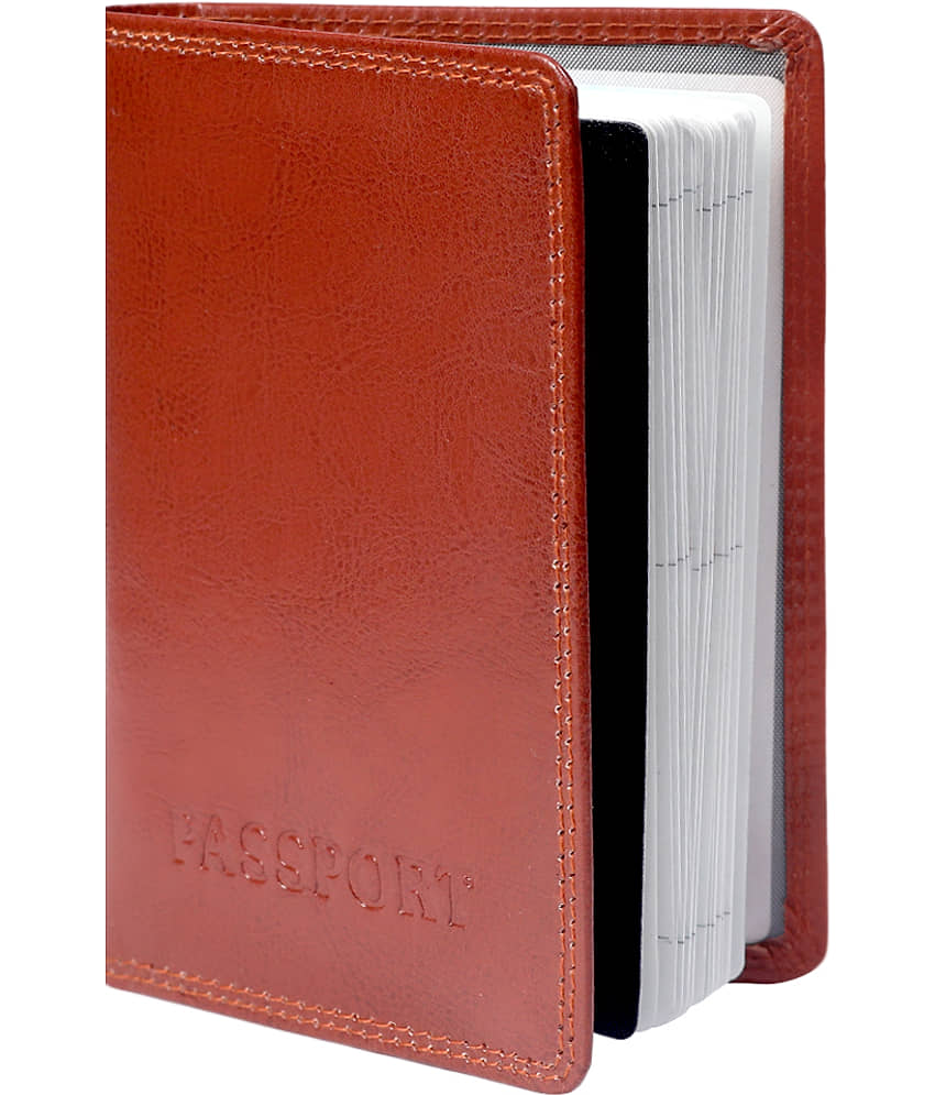 Hide&Sleek P.U. Brown Passport Holder view 2