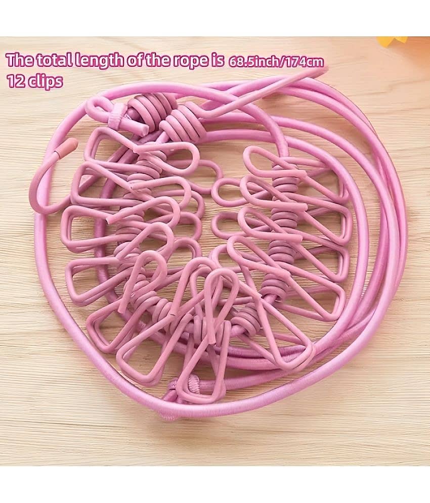 12-Clip Cloth Drying Rope - Clothesline (Pack of 1) view 2