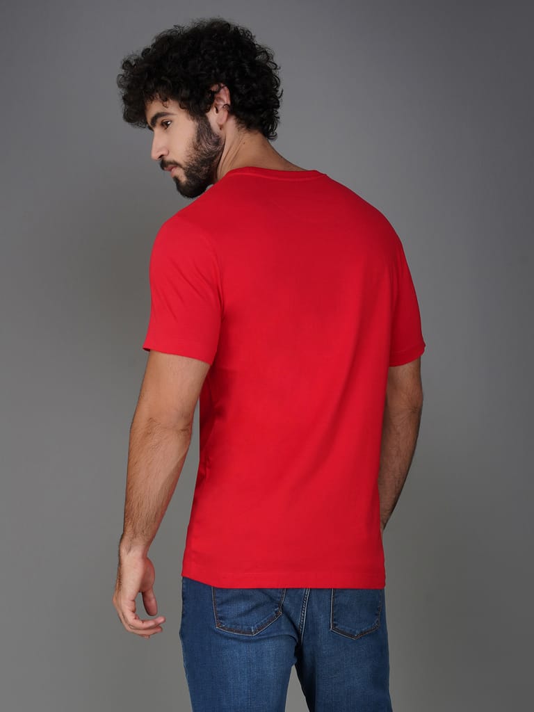 Men's Casual Cotton Jersey Tee Red view 2