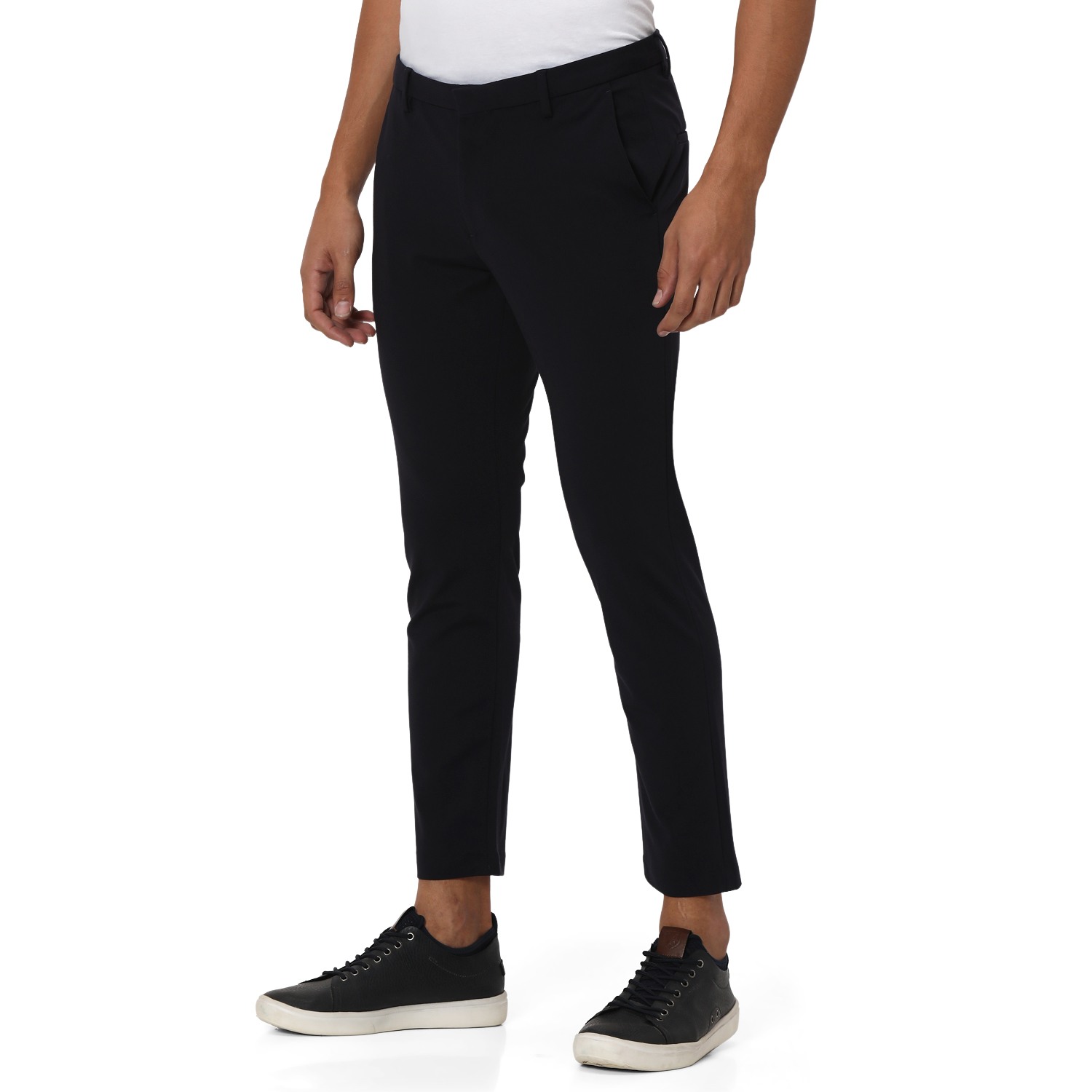 Navy Ankle Length Stretch Chinos Trouser view 2