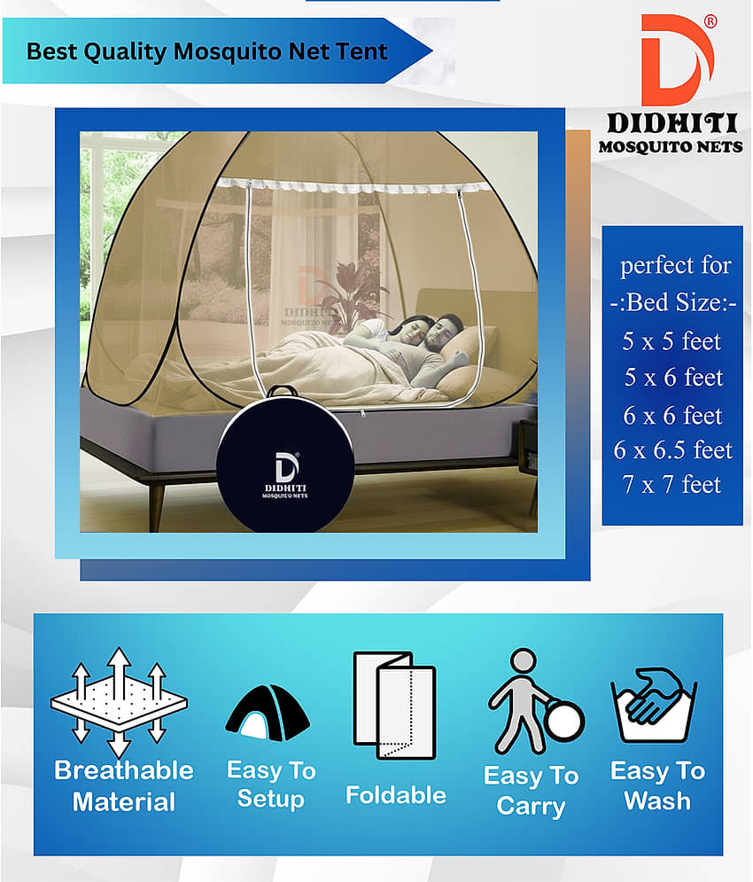 didhiti - Purple Polycotton Foldable Mosquito Net ( Pack of 1 ) view 2