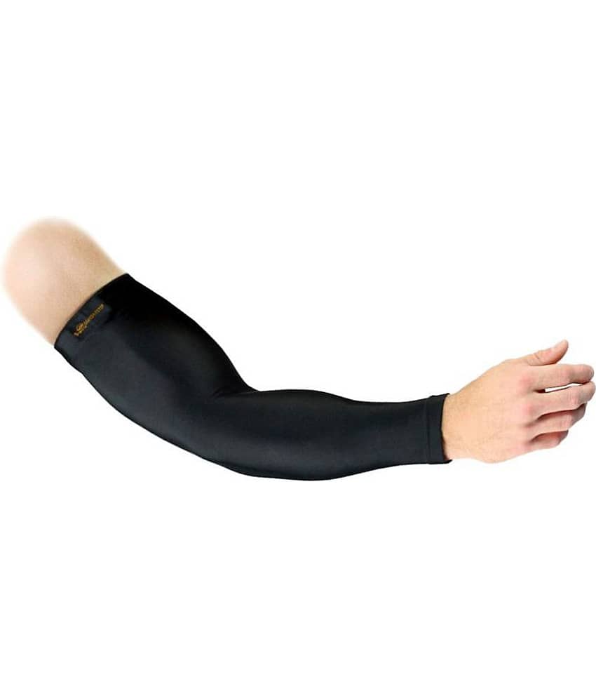 GrandPitstop COOLFIT Arm Sleeves for Athletic Arm Sleeves Perfect for Cricket, Bike Riding, Cycling Lymphedema, Basketball, Baseball, Running & Outdoor Activities (Sold as a Pair) (Black) view 2