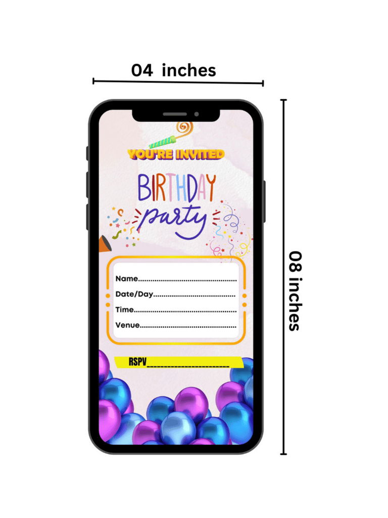 Birthday invitation card with envelope, Size: 6X 9 inches, 300 gsm paper stock, Multicolor, laser cut Pack of 24 view 2