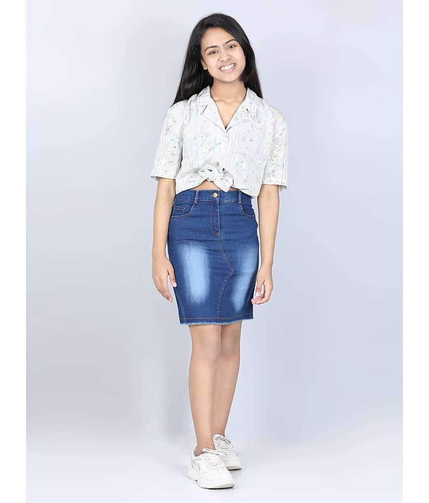 StyleStone Pack of 1 Girls Denim Straight ( Navy ) view 2