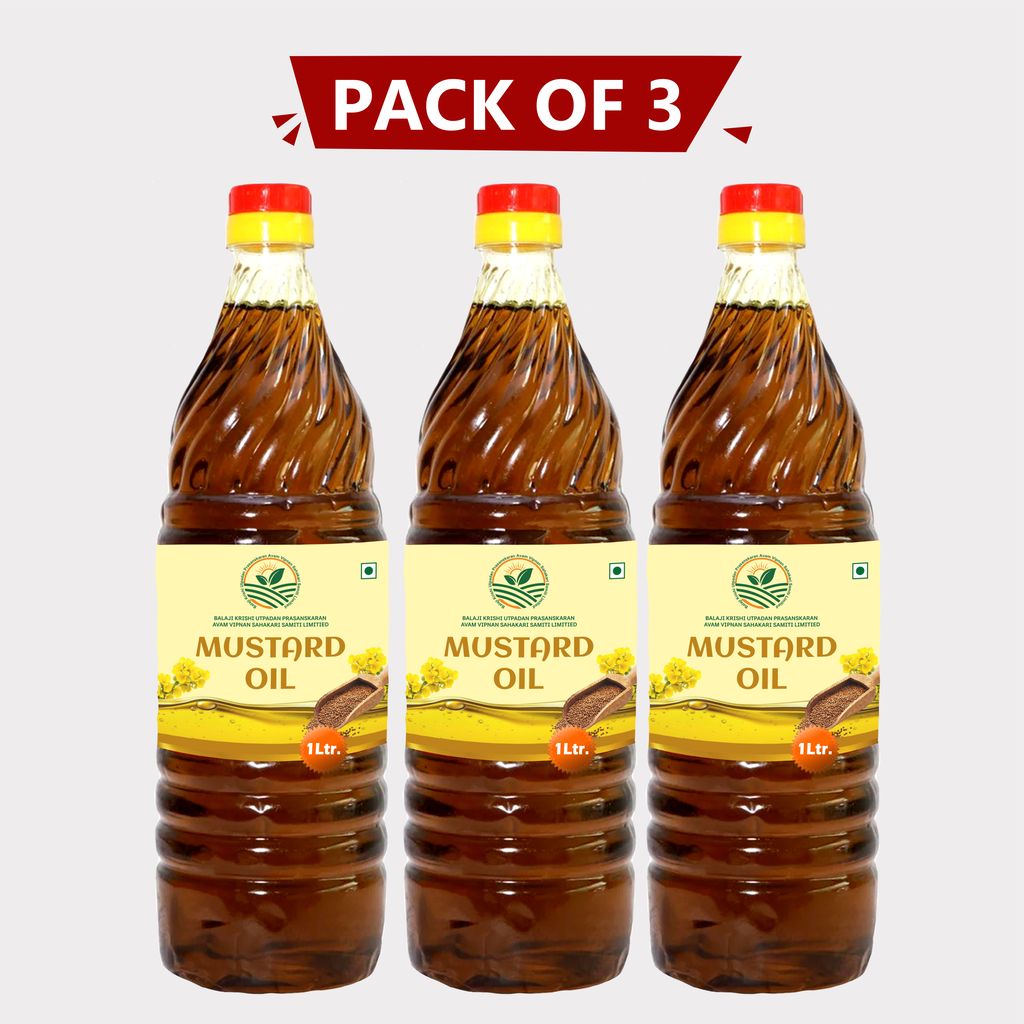 Mustard Oil, 1 Litre, pack of 3