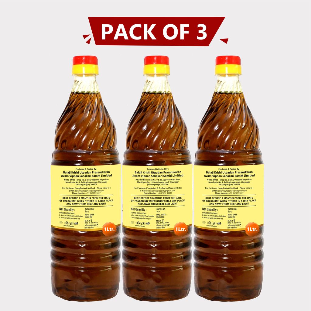 Mustard Oil, 1 Litre, pack of 3 view 2