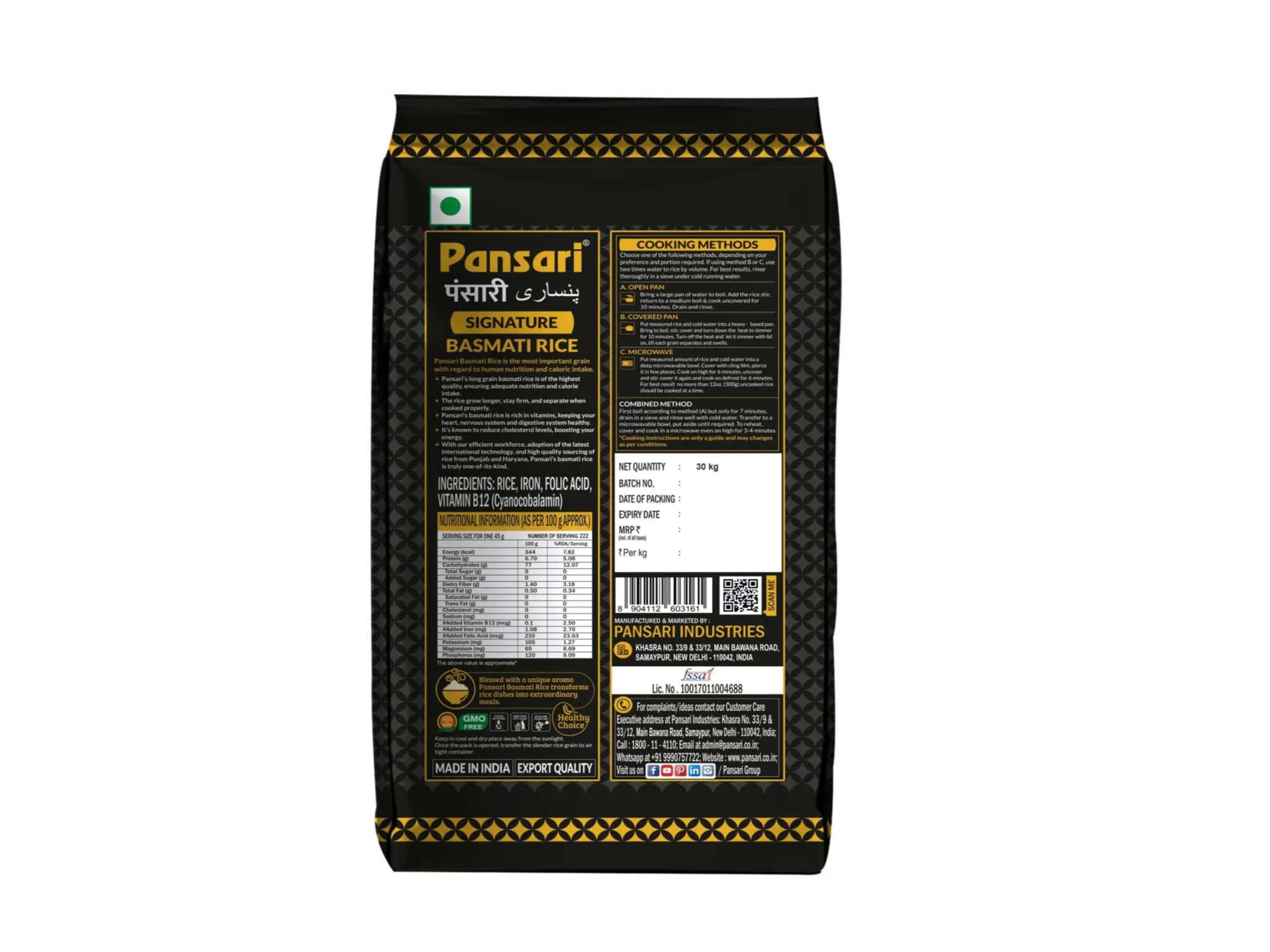 Pansari Signature Basmati Rice - 30 Kilogram view 2