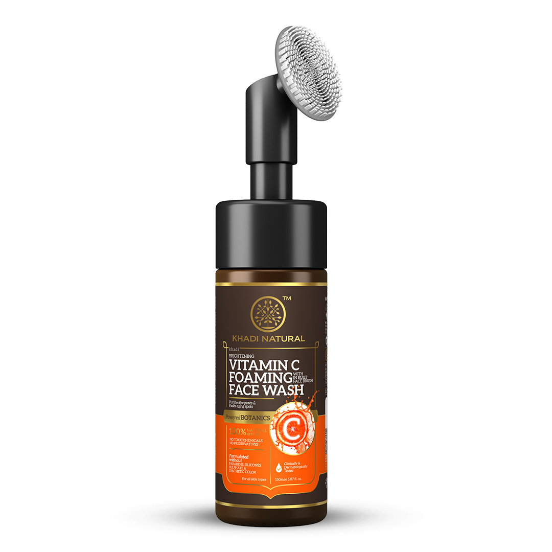 Khadi Natural Vitamin C Foaming Face Wash Within - Built Face Brush - 150ml view 2