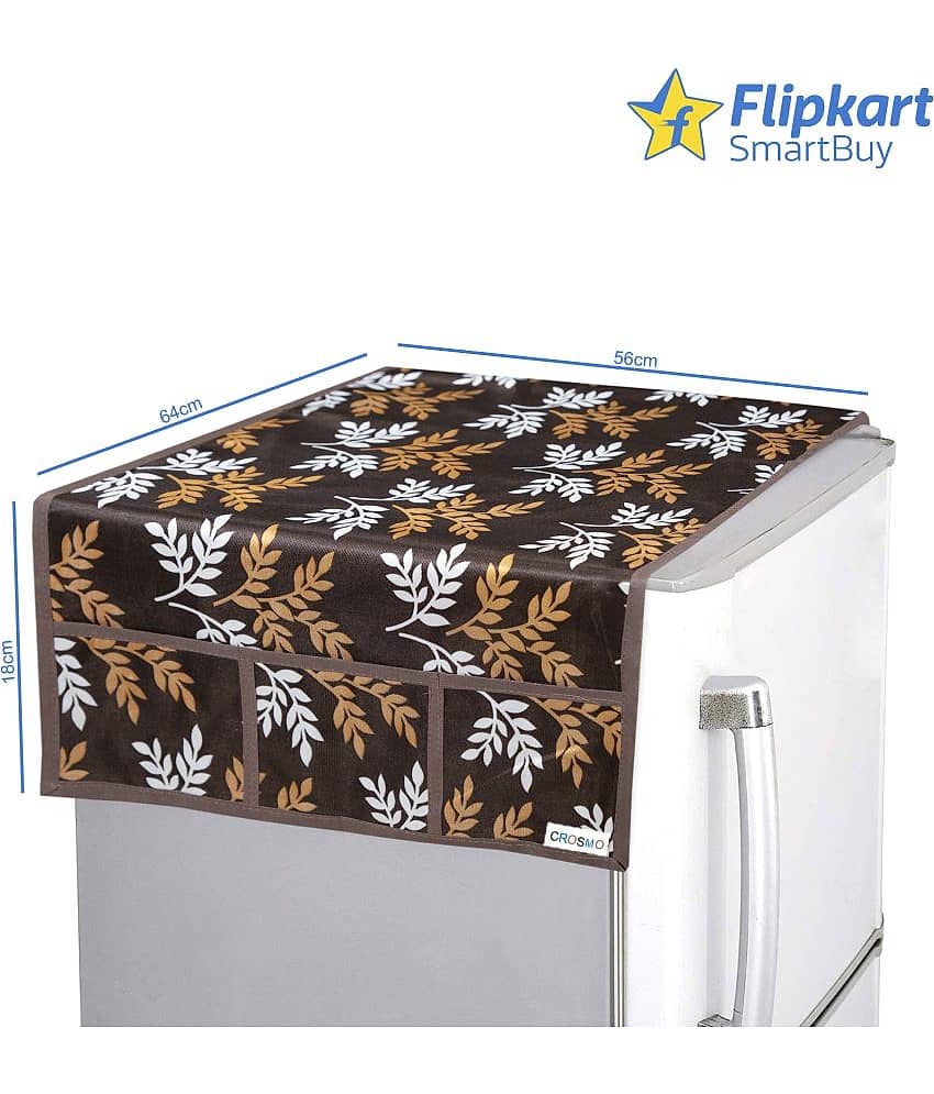 Crosmo Polyester Floral Printed Fridge Mat & Cover ( 64 18 ) Pack of 4 - Multicolor view 2