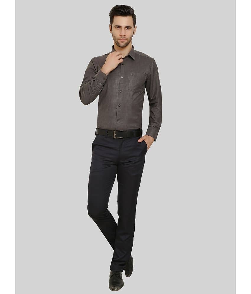 Comey Cotton Blend Regular Fit Full Sleeves Men's Formal Shirt - Brown ( Pack of 1 ) view 2