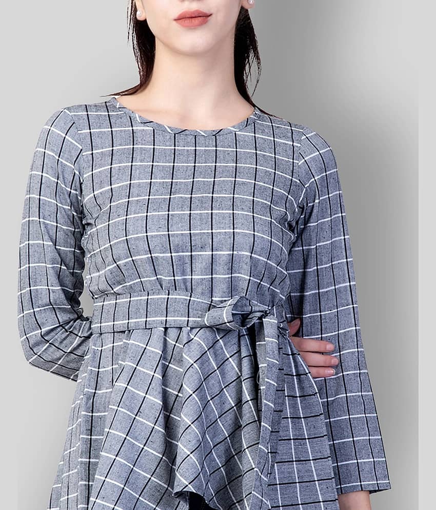 GOD BLESS Women's Cotton Blend Regular Top ( Grey Melange ) view 2