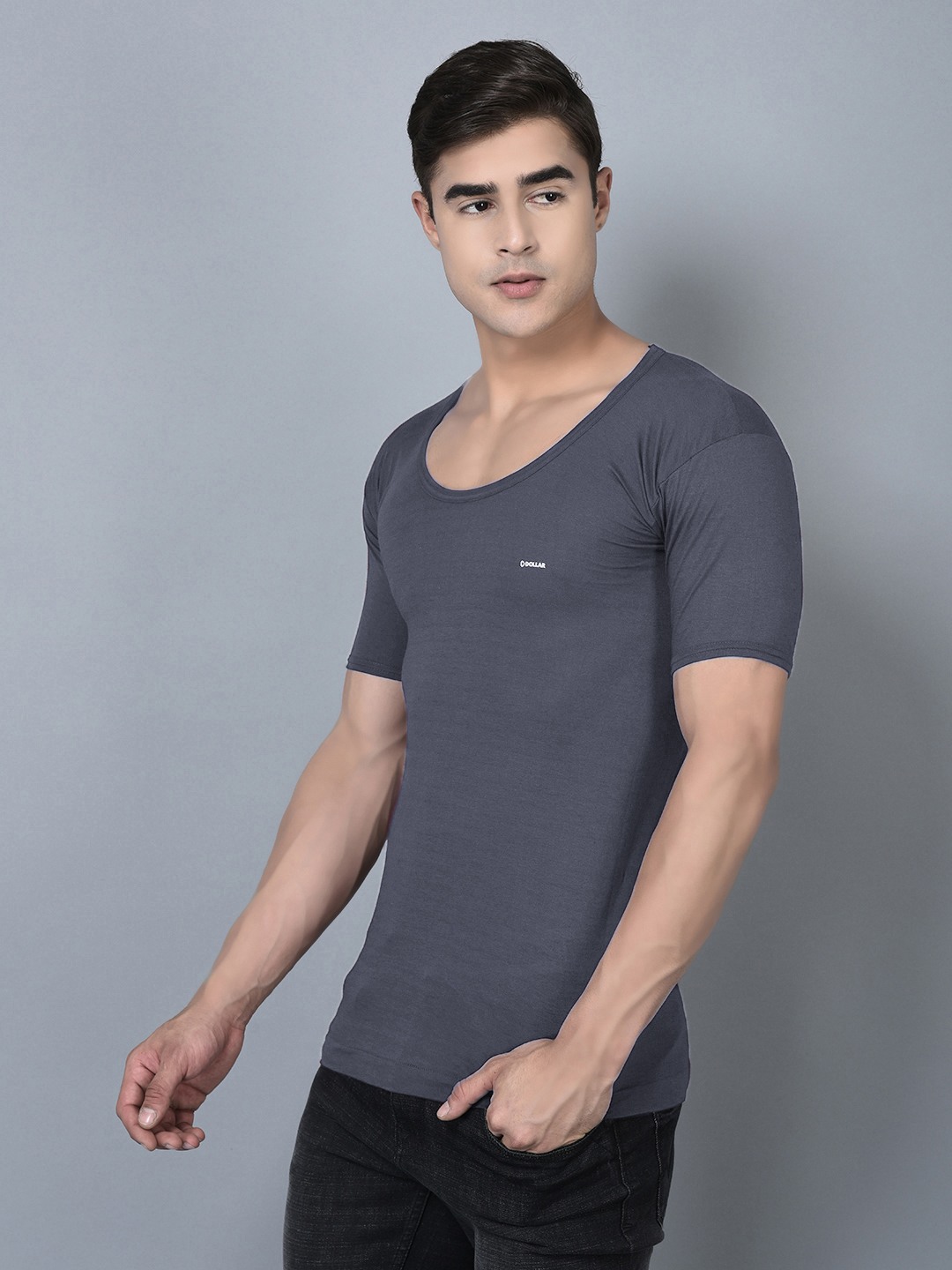 Men's Assorted Pack of 3 Solid Combed Cotton Shrinkless Vest view 2