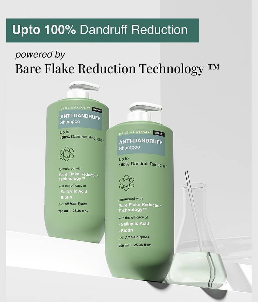 Bare Anatomy Anti-Dandruff Shampoo with Salicylic Acid & Biotin, 750 ml view 2