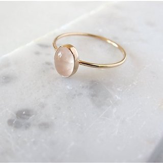 5.25 Ratti Gold plated rose quartz Stone Ring by JAIPUR GEMSTONE
