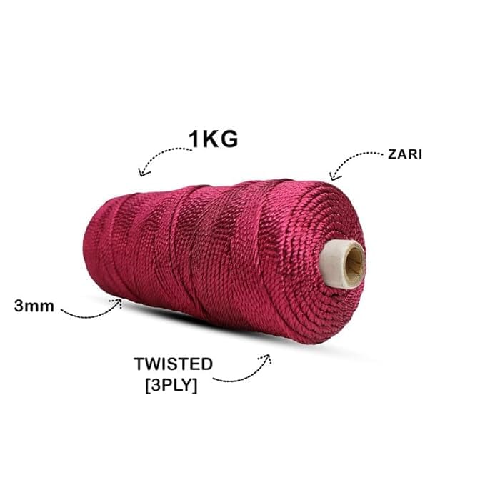 Pari Macrame Cotton Rope 3mm Single Strand Soft Twisted Cord. view 2