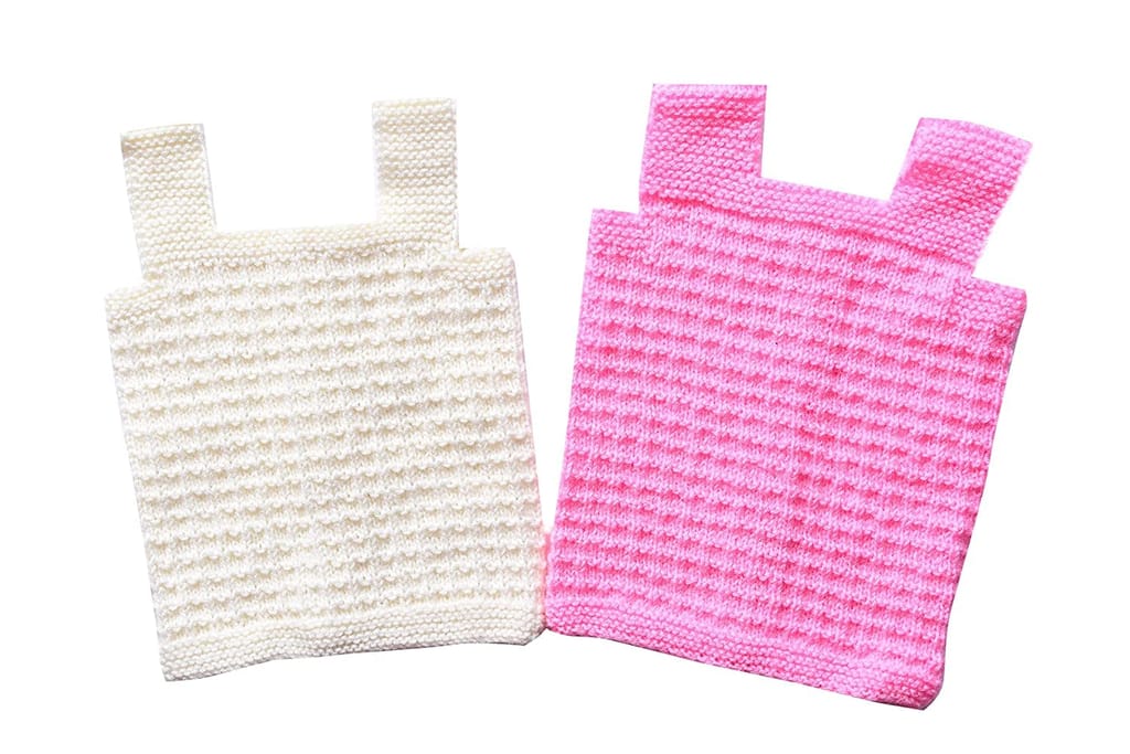 The Baby First Box Handmade Unisex Baby Wool Sweater for New Born Baby| 0-3 Months| (Pack of 2) (Pink & White) view 2