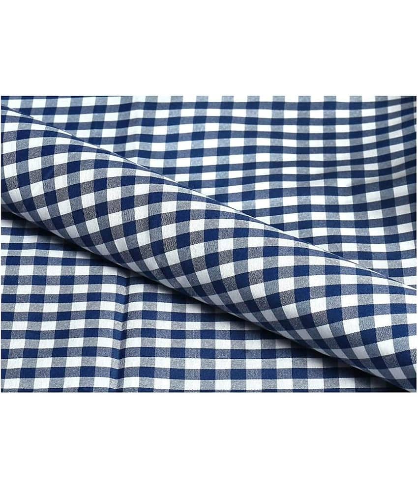 Makhanchor - Navy Cotton Men's Unstitched Shirt Piece ( Pack of 1 ) view 2