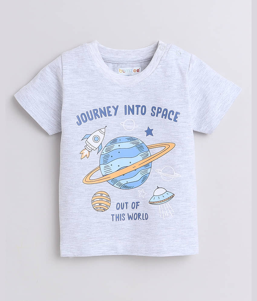 BUMZEE Single Baby Boys 100% Cotton Tshirt & Short set ( Orange ) view 2