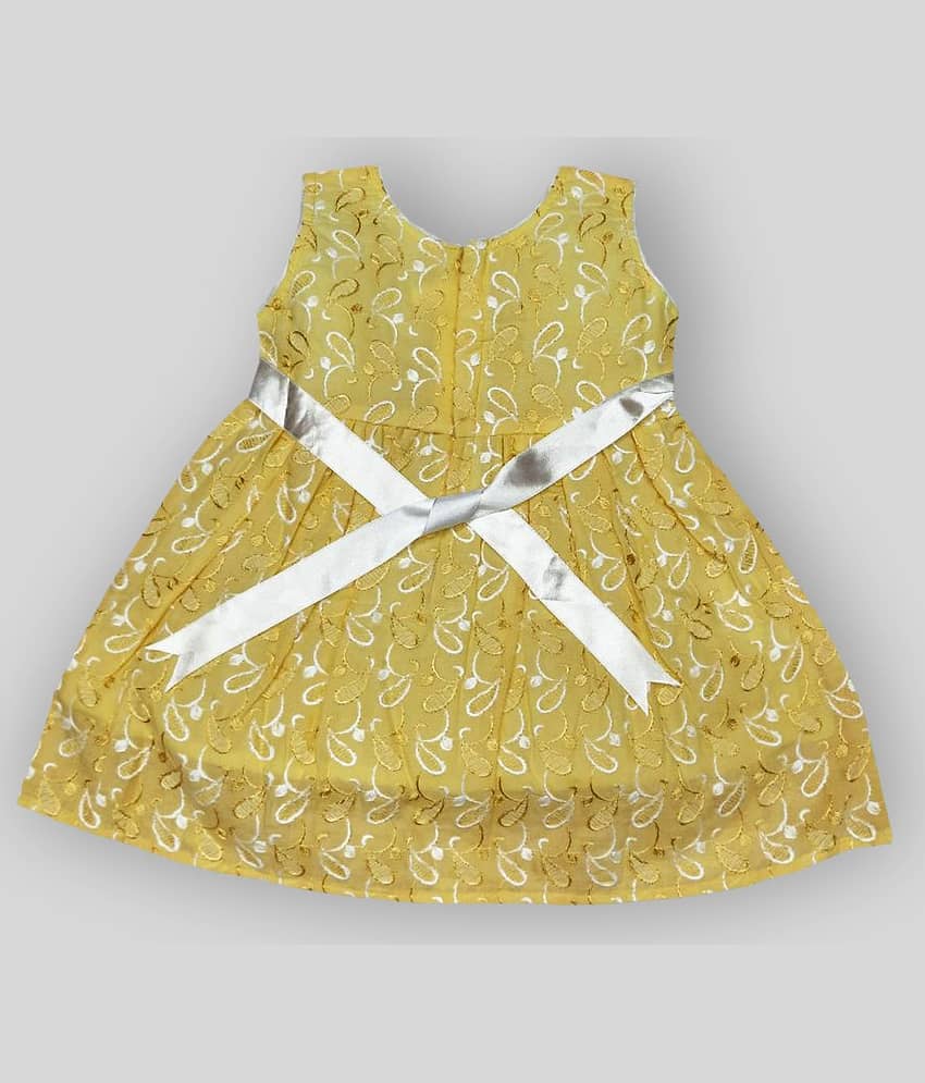 LITTLE PANDA Baby Girls Chiffon Frocks ( Yellow ) view 2