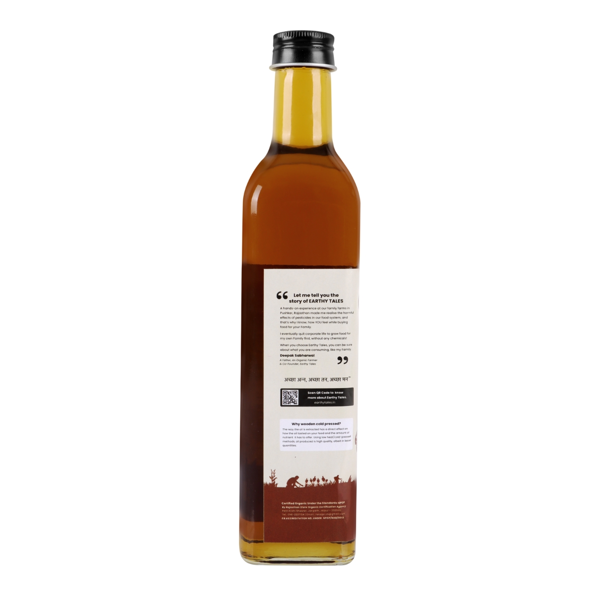 Earthy Tales Organics Organic Wooden Pressed Organic Sesame Oil Online, 500 ml view 2
