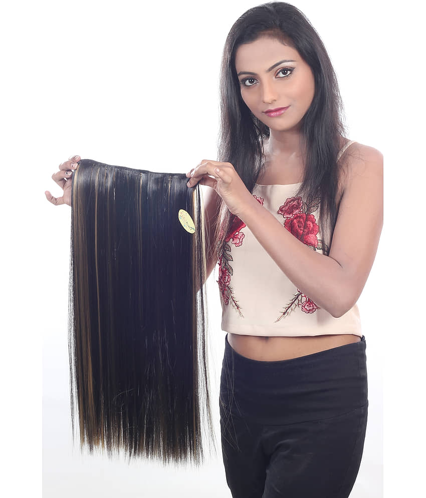 RITZKART Clip In Hair Extension GOLDEN&BLACK STRAIGHT view 2