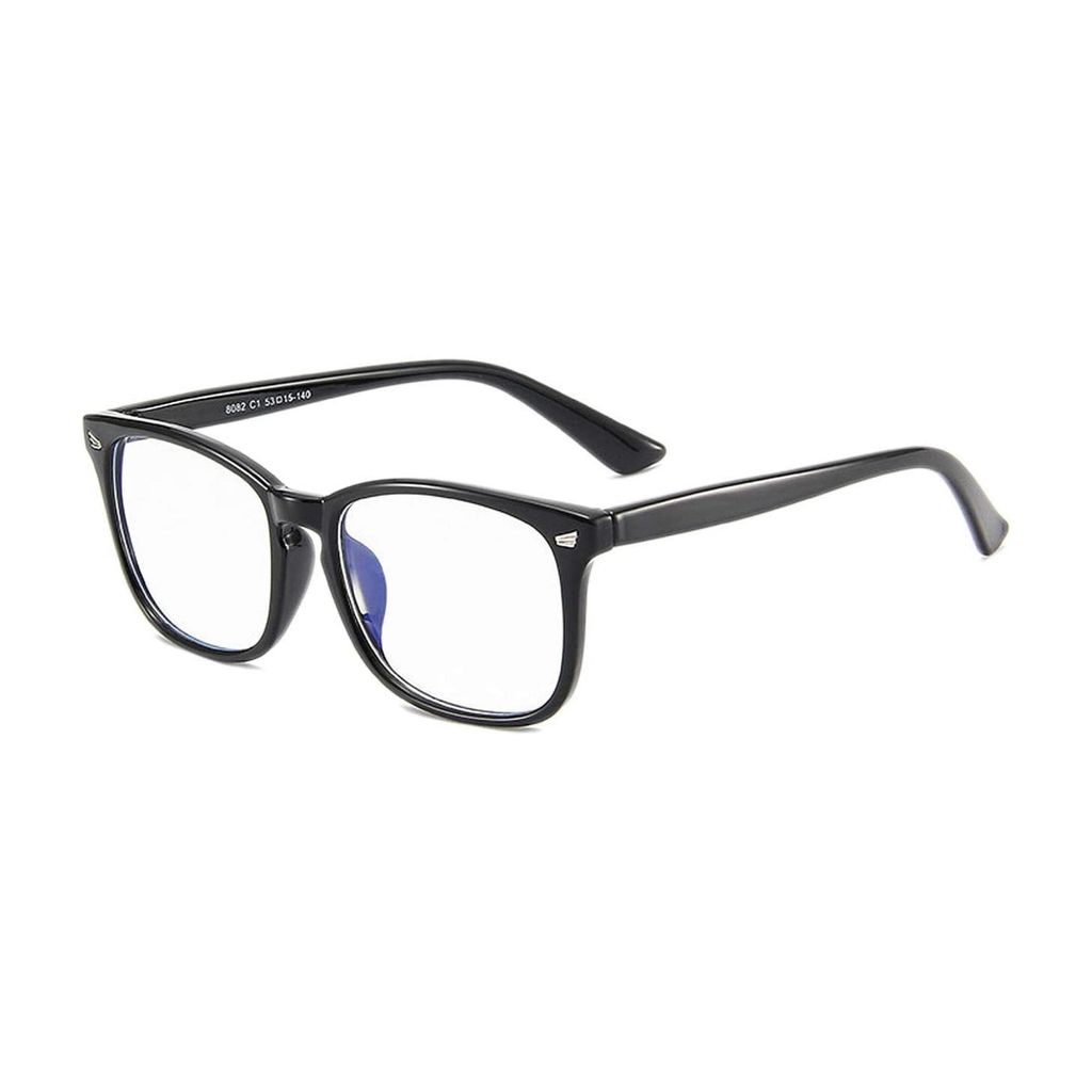 4Flaunt Blue Ray Blocking Lenses Zero Power Blue Cut Rectangle Computer Glasses Anti Glare, Lightweight & Blocks Harmful Rays | UV Protection Spectacles For Men & Women | Medium (C1 - Black) view 2