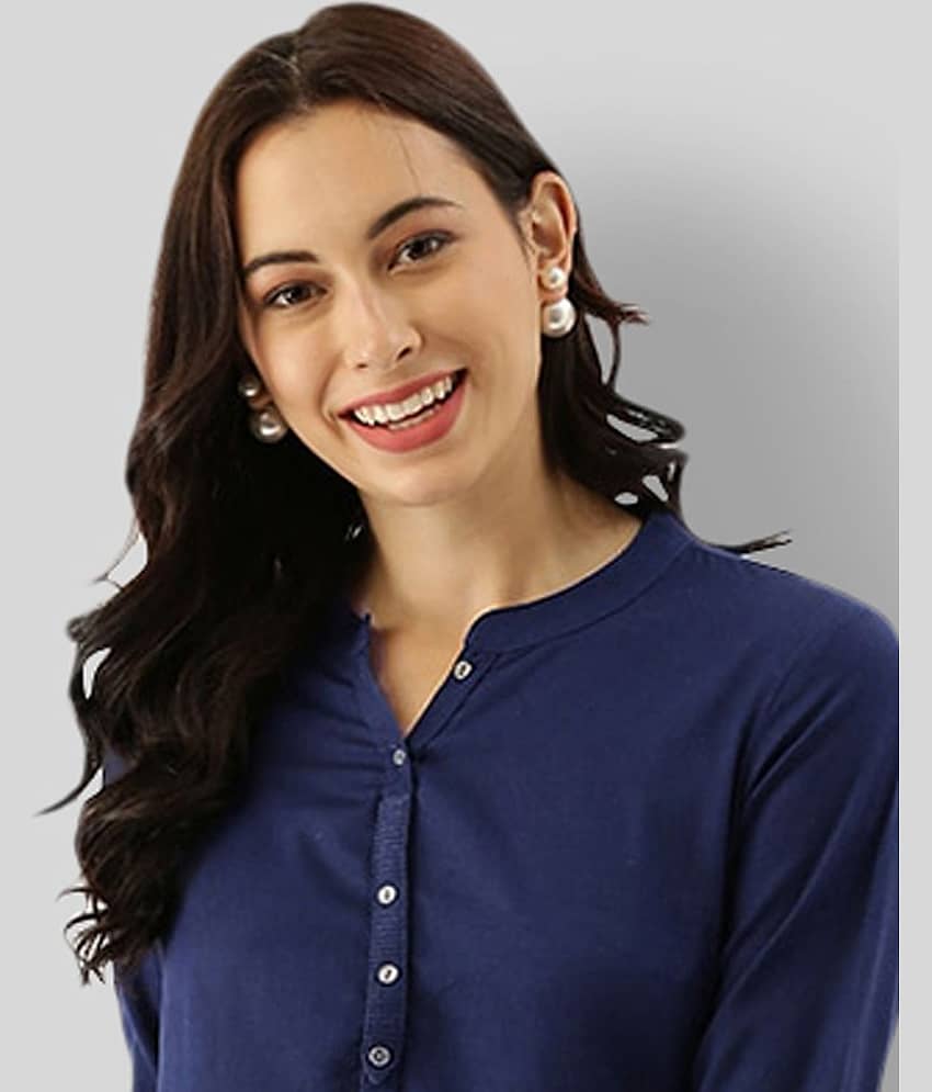 Divena - Blue Cotton Women's Straight Kurti view 2