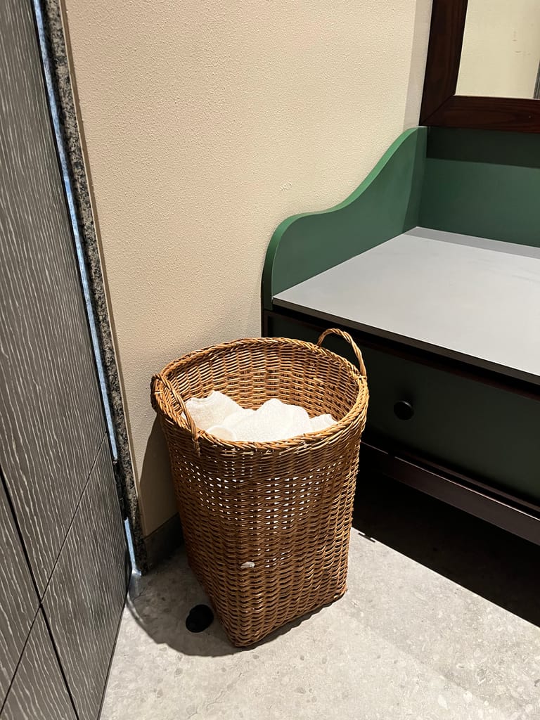 Hotel Bamboo Towel Drop Basket view 2