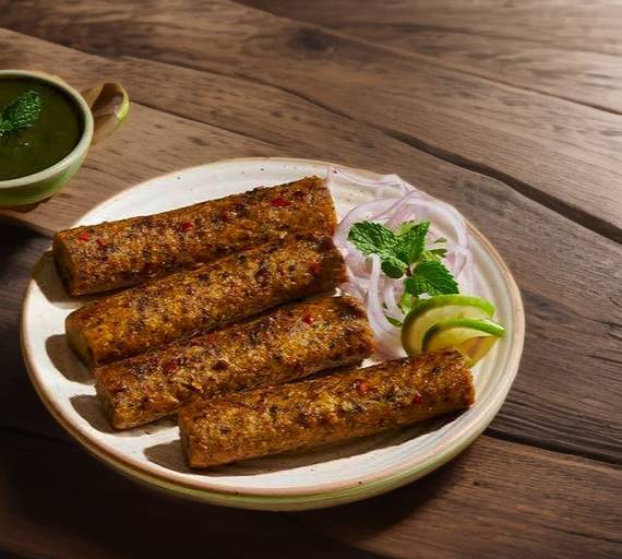 Afghani chicken seekh kebab