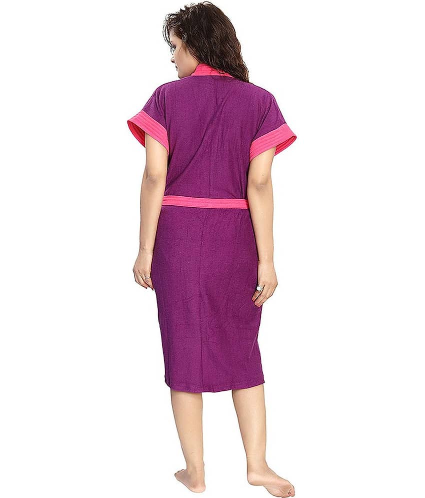 Poorak Pink Free Size Bathrobe ( Pack of 1 ) view 2